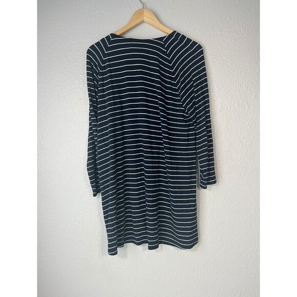 J Jill Wearever Navy White Stripe Tunic Top Large Tall - Picture 3 of 8